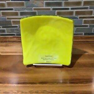 Fused Glass Bowl in Yellow with Scroll Design